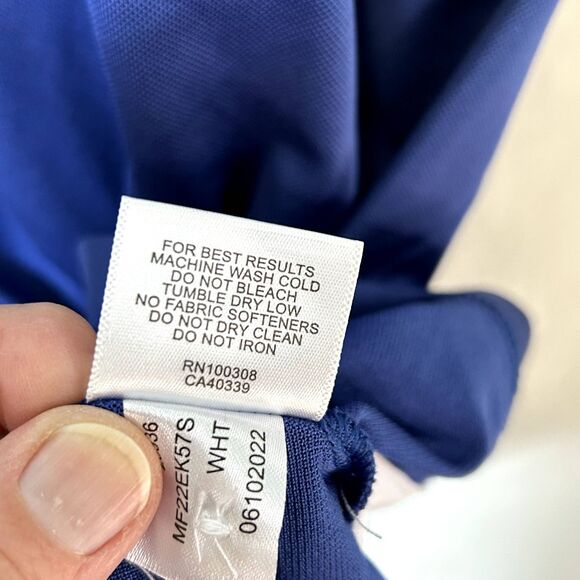 Peter Millar Summer Comfort White Blue Performance Polo Shirt Sz XXL - Picture 6 of 10